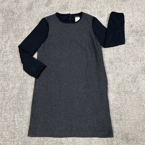 Weekend Max Mara Wool Dress Womens 6 Black Gray Long Sleeve Career Professional
